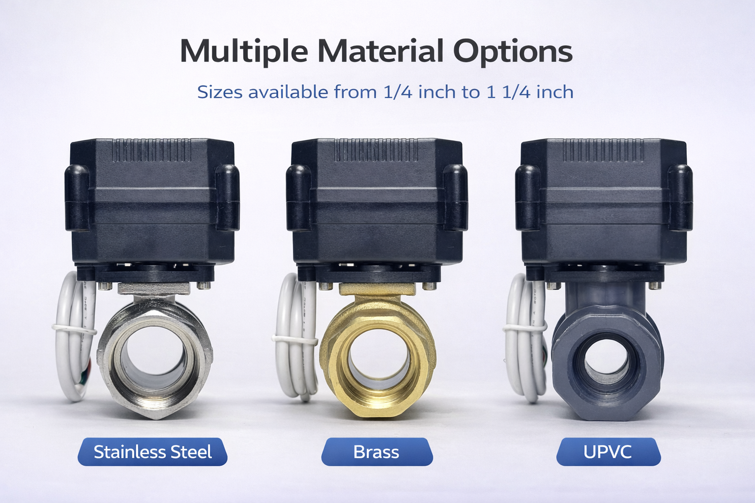 Mini electric ball valve with compact actuator for automatic water and fluid flow control.