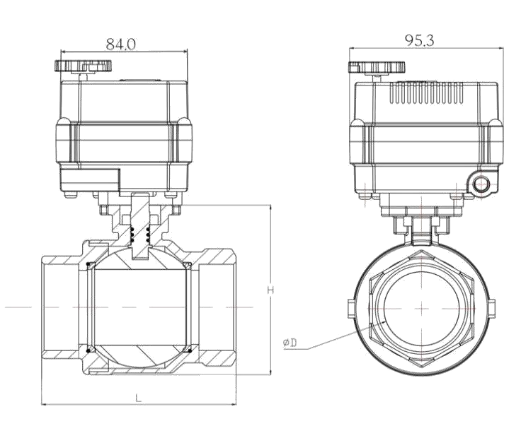 3 way stainless steel motorized ball valve